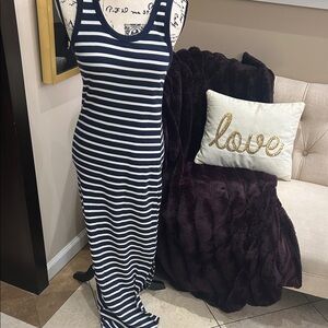 Universal Thread Navy & White Striped Tank Maxi Dress